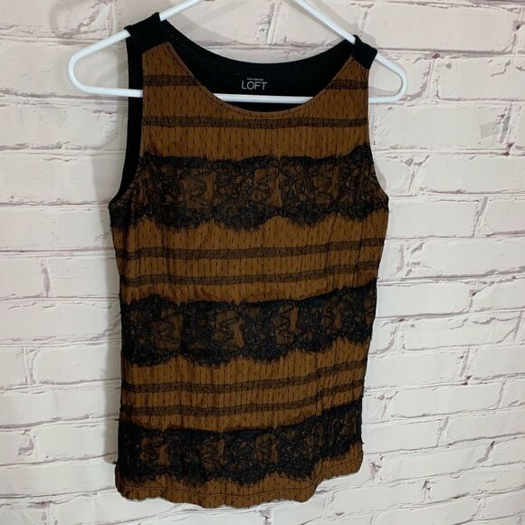 LOFT Tops - Loft small brown lace top